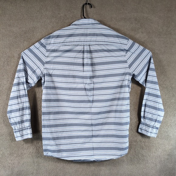 Johnnie-O Mens XL Blue White Striped Long Sleeve Button Down Cotton Shirt - Picture 2 of 8